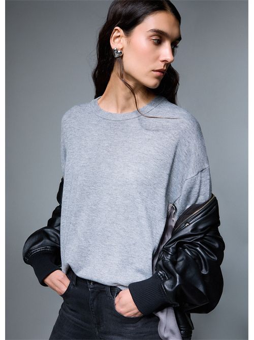 Maglia con inserti in raso LIU JO | WF6290MA16R/02050